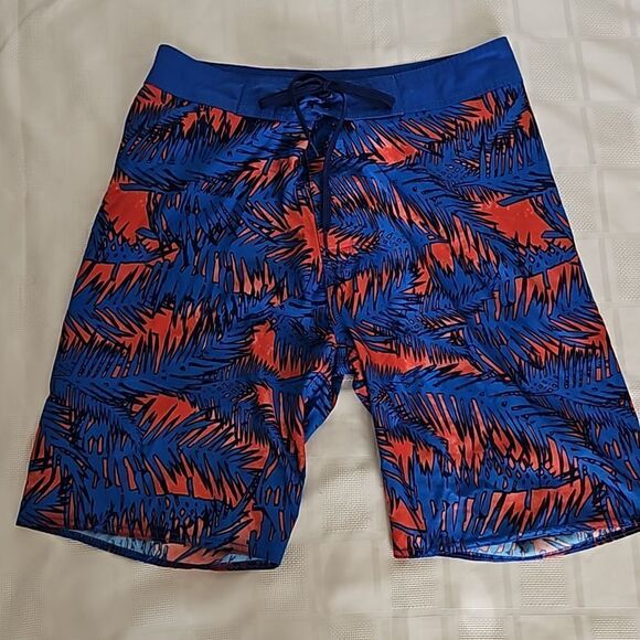 Old Navy Men's Lightweight Shorts Medium Blue/ Orange - Picture 2 of 16